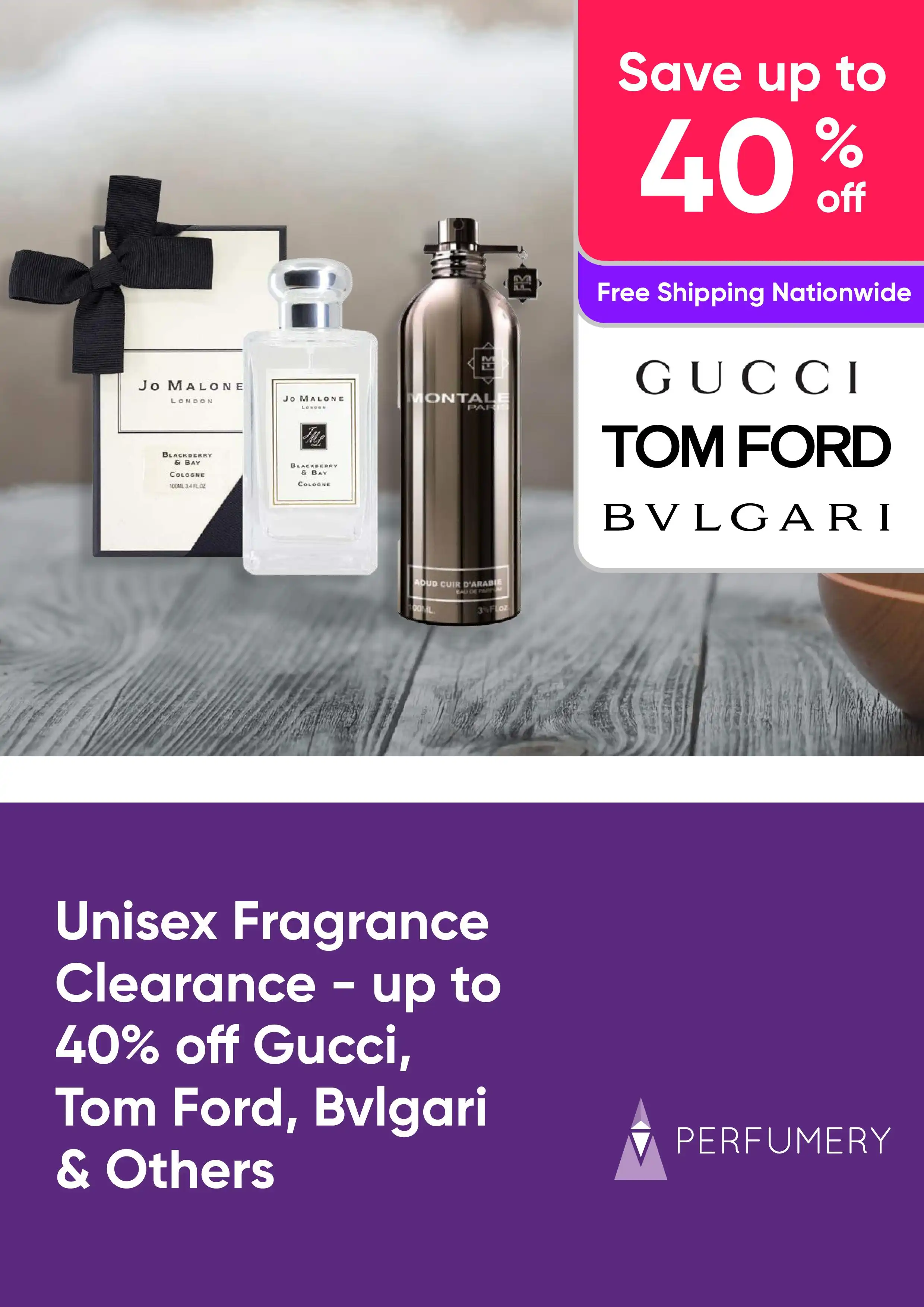 Unisex Fragrance Clearance - up to 40% off Gucci, Tom Ford, Bvlgari & others