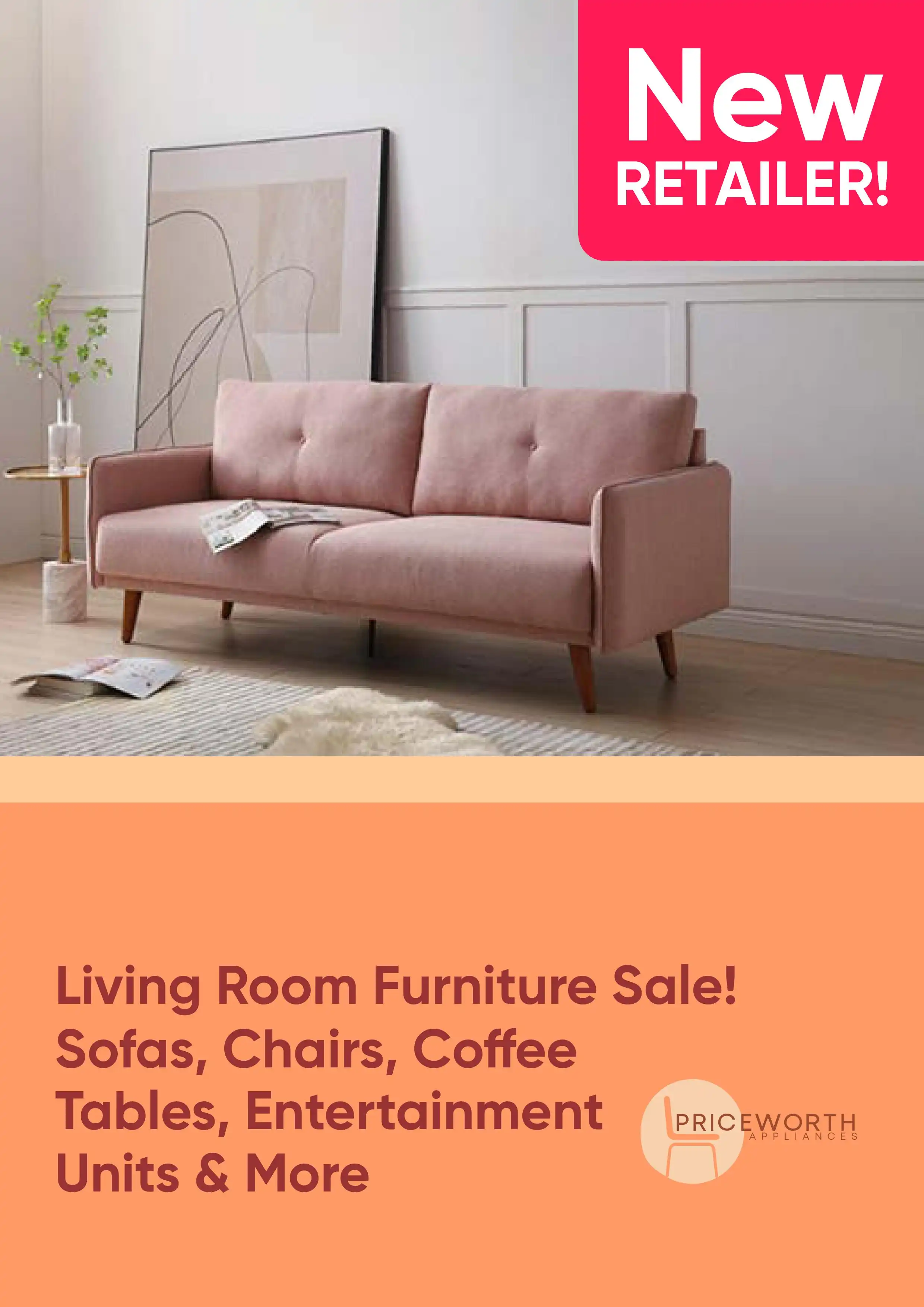 Living Room Furniture Sale! Sofas, Chairs, Coffee Tables, Entertainment Units & more