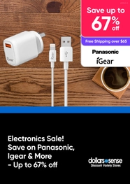 Up to 67% off Electronics Sale! Save on Panasonic, Igear & more