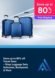 Save Up to 80% off Travel Gear, Shop Luggage Sets, Suitcases, Backpacks and more