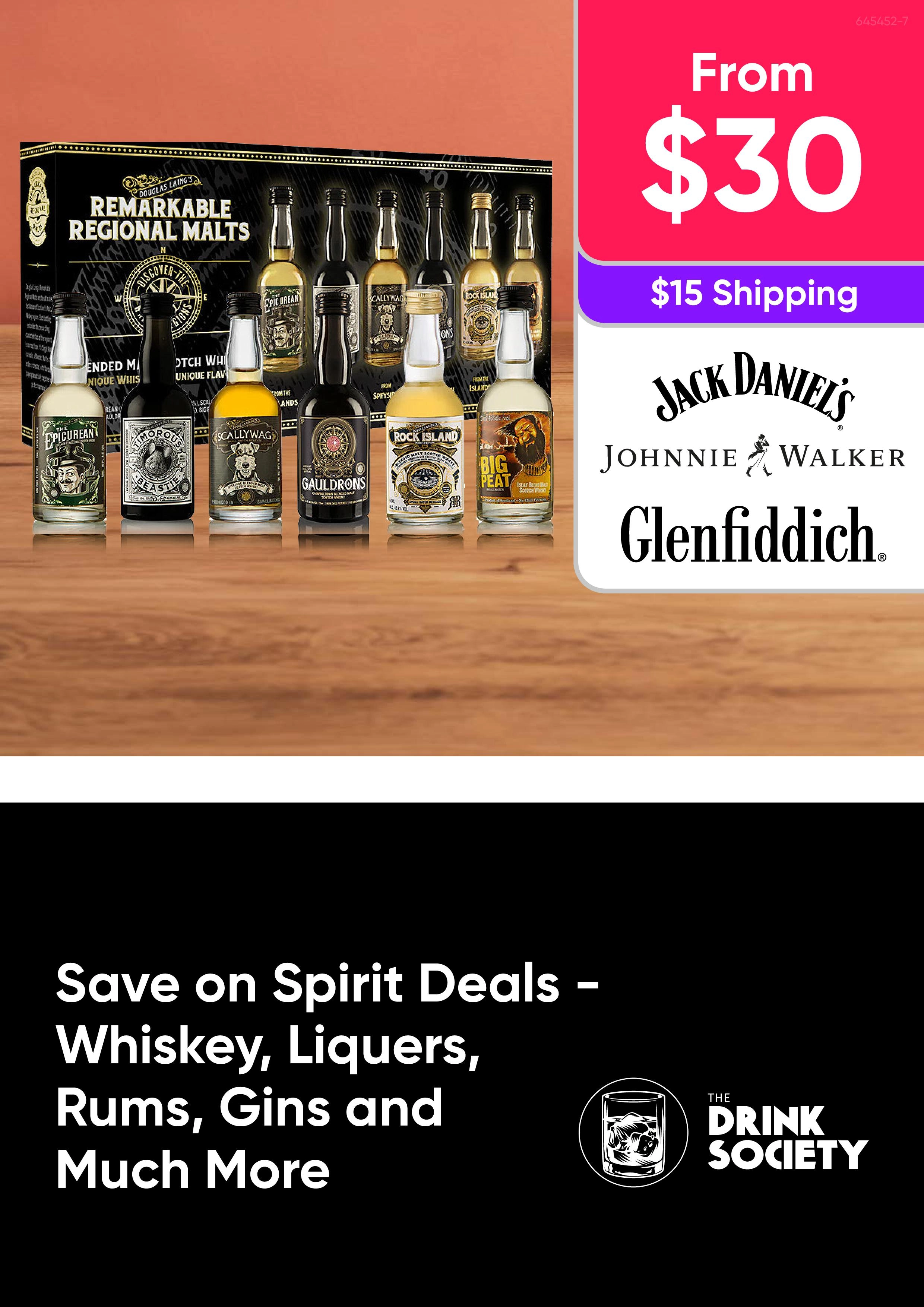 Save on Spirit Deals - Whiskey, Liqueurs, Rums, Gins and Much More